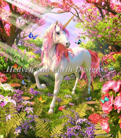 Diamond Painting Canvas - Mini Unicorn Spring - Click Image to Close